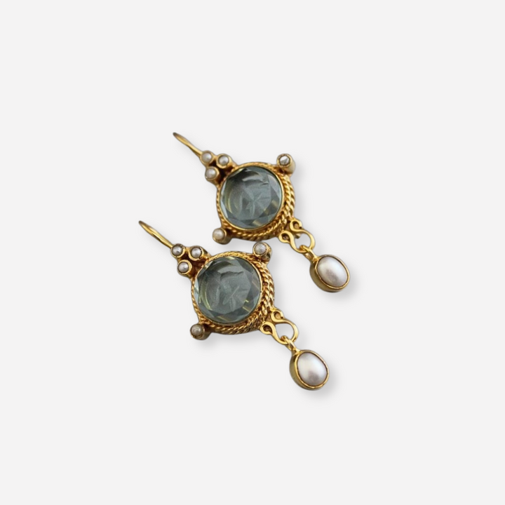 Énora | Boucles d'oreilles vintage Merena avec perle