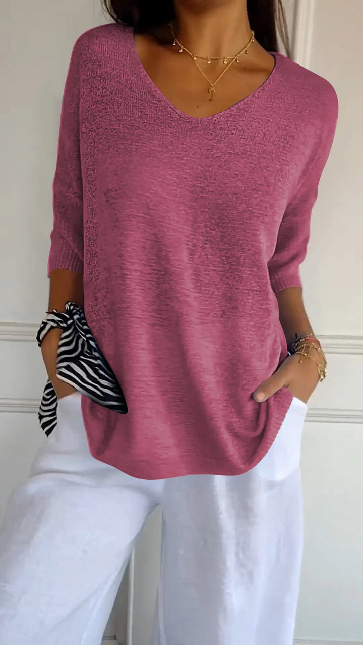 Priscille | Top en maille à col en V