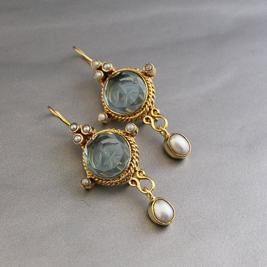 Énora | Boucles d'oreilles vintage Merena avec perle