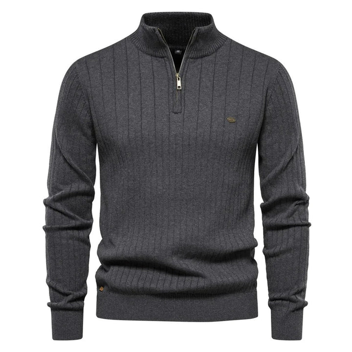 Pull à demi-zip unicolore pour homme