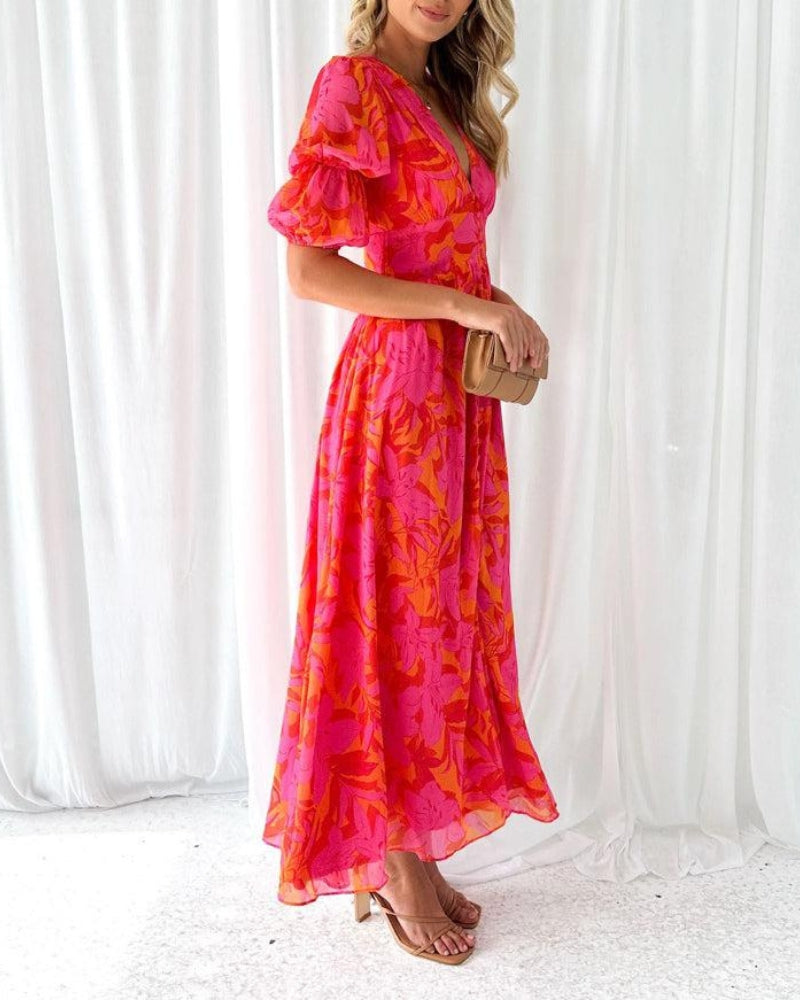 Philomène | Robe Maxi Rouge Rose