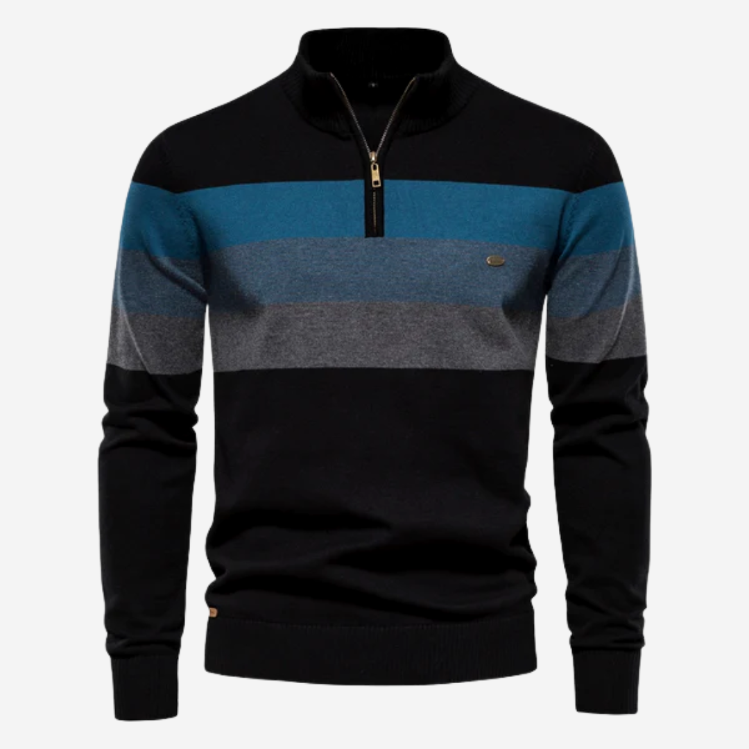 Pull à col haut avec demi-zip pour homme tendance