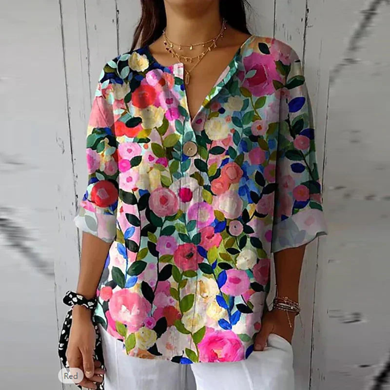 Thaïs | Blouse Florale Élégante