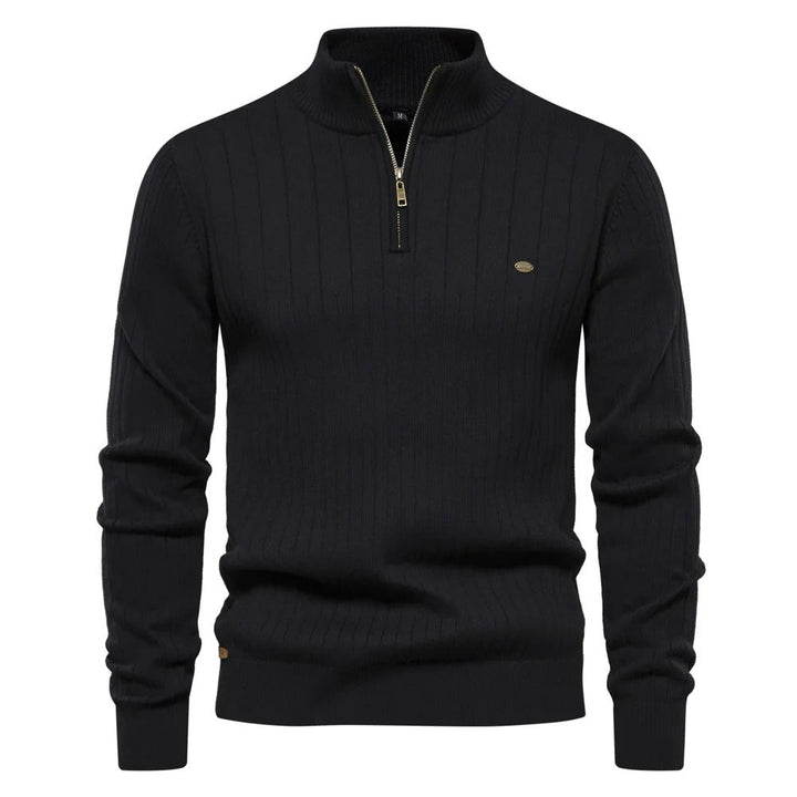 Pull à demi-zip unicolore pour homme