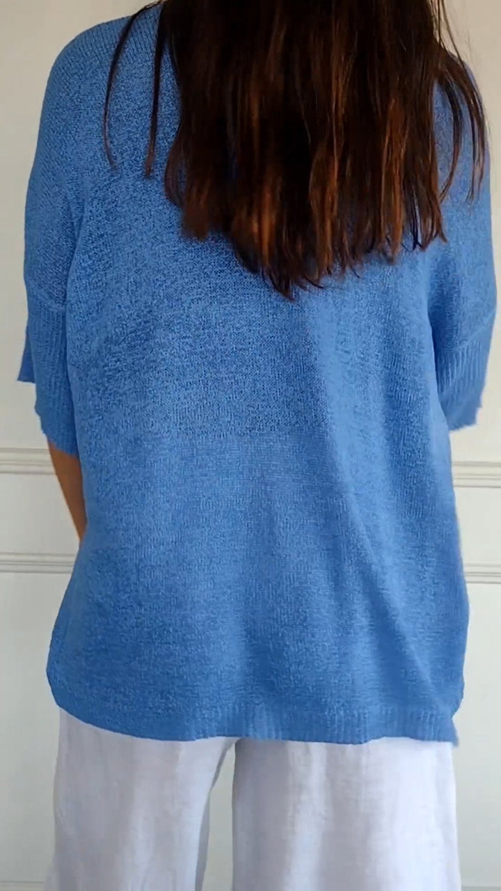 Priscille | Top en maille à col en V
