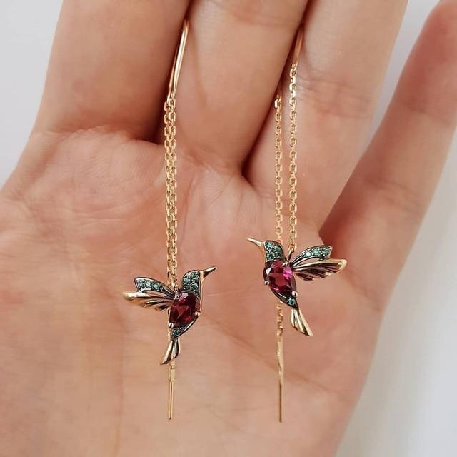 Candice | Boucles d'oreilles design colibri