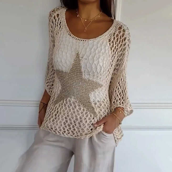 Fleur | Top à Maille Étoilé